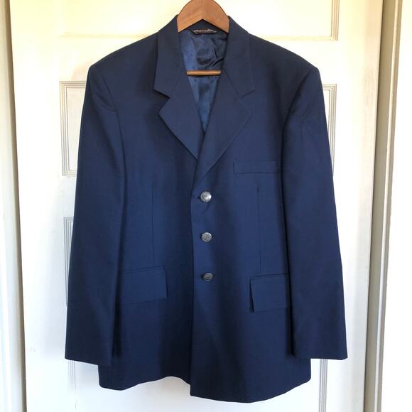 Vintage Authentic Air Force Blue Blazer American Craftsman 40S M Made In USA - Picture 2 of 11